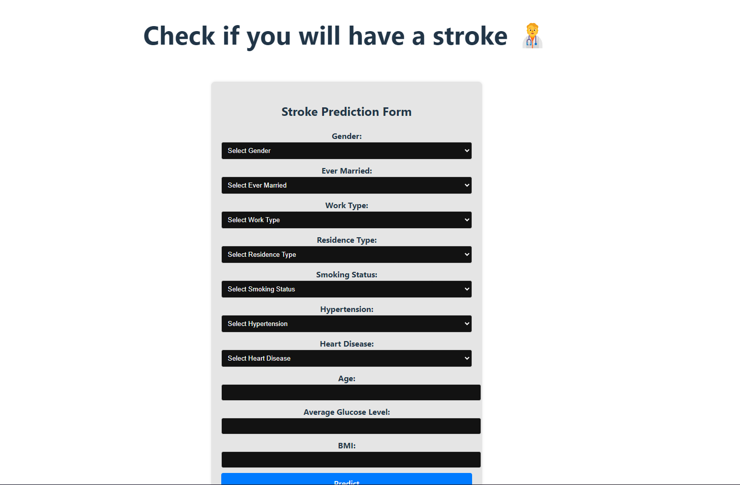 Stroke Prediction App